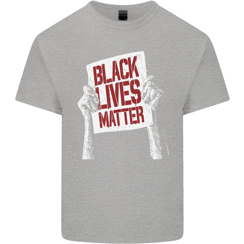 Black Lives Matter Racial Equality Sign Mens Cotton T-Shirt Tee Top Sports Grey