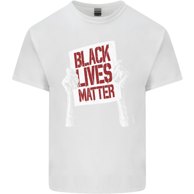 Black Lives Matter Racial Equality Sign Mens Cotton T-Shirt Tee Top White