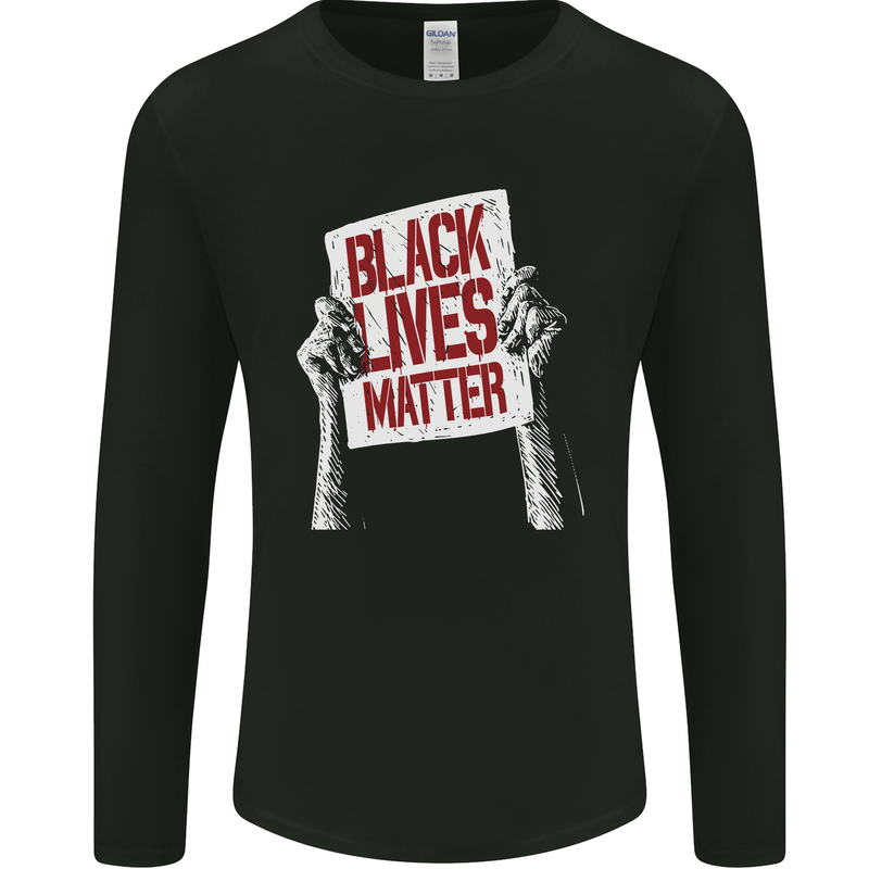 Black Lives Matter Racial Equality Sign Mens Long Sleeve T-Shirt Black