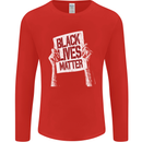 Black Lives Matter Racial Equality Sign Mens Long Sleeve T-Shirt Red