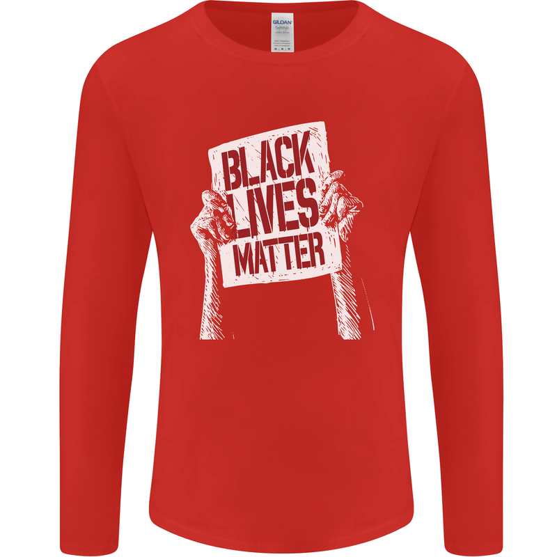 Black Lives Matter Racial Equality Sign Mens Long Sleeve T-Shirt Red