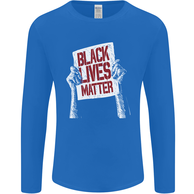 Black Lives Matter Racial Equality Sign Mens Long Sleeve T-Shirt Royal Blue
