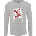 Black Lives Matter Racial Equality Sign Mens Long Sleeve T-Shirt Sports Grey