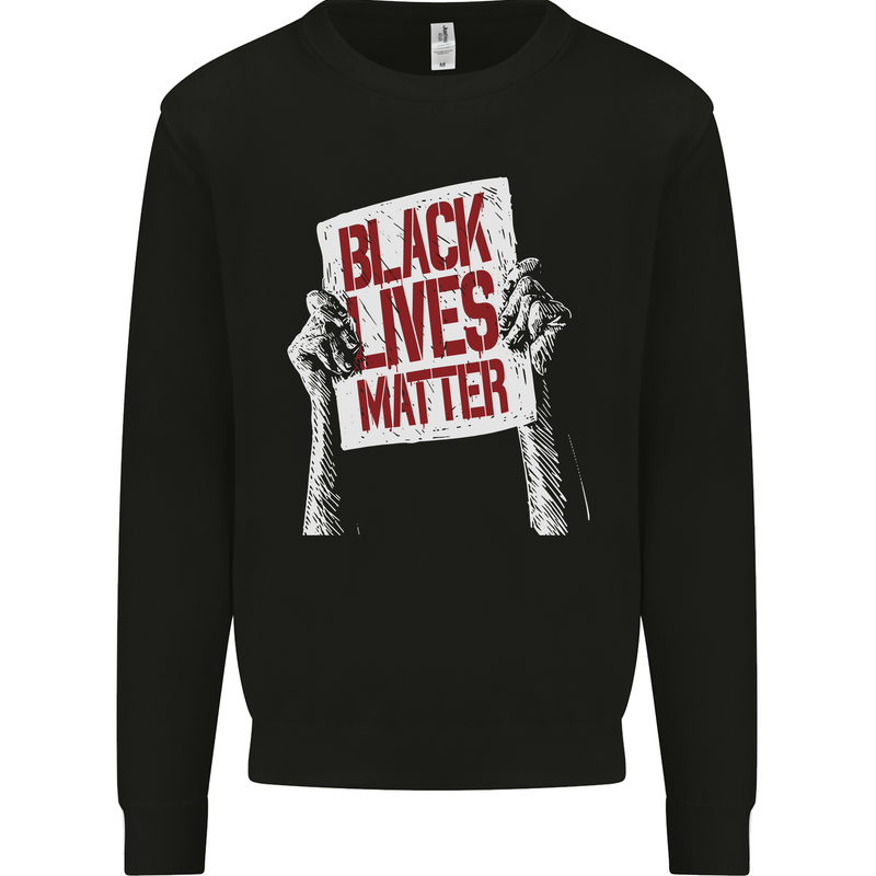 Black Lives Matter Racial Equality Sign Mens Sweatshirt Jumper Black