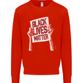 Black Lives Matter Racial Equality Sign Mens Sweatshirt Jumper Bright Red