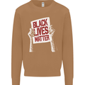 Black Lives Matter Racial Equality Sign Mens Sweatshirt Jumper Caramel Latte