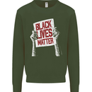 Black Lives Matter Racial Equality Sign Mens Sweatshirt Jumper Forest Green