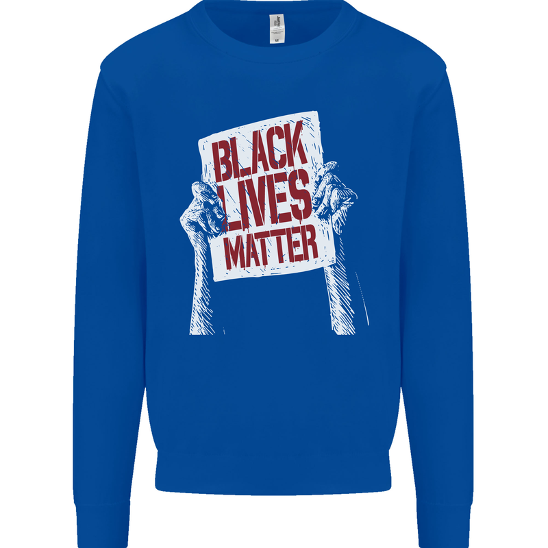 Black Lives Matter Racial Equality Sign Mens Sweatshirt Jumper Royal Blue