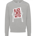 Black Lives Matter Racial Equality Sign Mens Sweatshirt Jumper Sports Grey