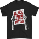 Black Lives Matter Racial Equality Sign Mens T-Shirt 100% Cotton Black