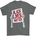 Black Lives Matter Racial Equality Sign Mens T-Shirt 100% Cotton Charcoal