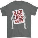 Black Lives Matter Racial Equality Sign Mens T-Shirt 100% Cotton Charcoal