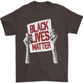 Black Lives Matter Racial Equality Sign Mens T-Shirt 100% Cotton Dark Chocolate