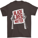 Black Lives Matter Racial Equality Sign Mens T-Shirt 100% Cotton Dark Chocolate