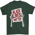 Black Lives Matter Racial Equality Sign Mens T-Shirt 100% Cotton Forest Green