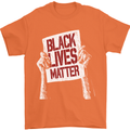 Black Lives Matter Racial Equality Sign Mens T-Shirt 100% Cotton Orange