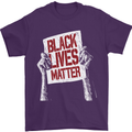 Black Lives Matter Racial Equality Sign Mens T-Shirt 100% Cotton Purple
