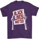 Black Lives Matter Racial Equality Sign Mens T-Shirt 100% Cotton Purple