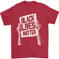 Black Lives Matter Racial Equality Sign Mens T-Shirt 100% Cotton Red