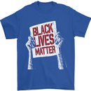 Black Lives Matter Racial Equality Sign Mens T-Shirt 100% Cotton Royal Blue