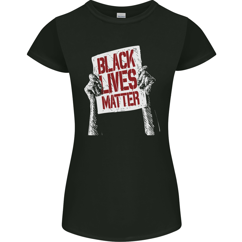 Black Lives Matter Racial Equality Sign Womens Petite Cut T-Shirt Black