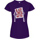 Black Lives Matter Racial Equality Sign Womens Petite Cut T-Shirt Purple
