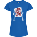 Black Lives Matter Racial Equality Sign Womens Petite Cut T-Shirt Royal Blue