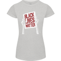 Black Lives Matter Racial Equality Sign Womens Petite Cut T-Shirt Sports Grey