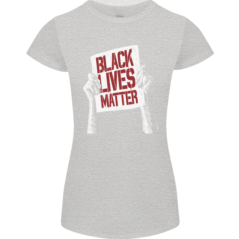 Black Lives Matter Racial Equality Sign Womens Petite Cut T-Shirt Sports Grey