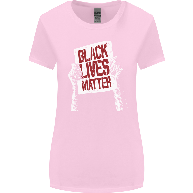 Black Lives Matter Racial Equality Sign Womens Wider Cut T-Shirt Light Pink
