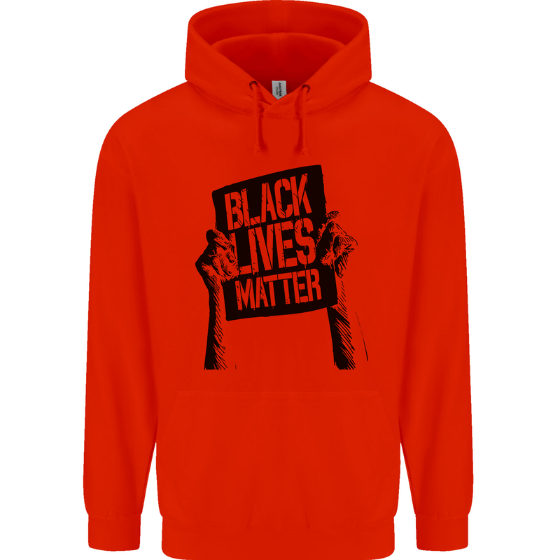 Black Lives Matter Sign Racial Equality Childrens Kids Hoodie Bright Red