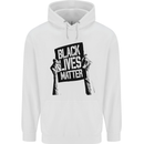 Black Lives Matter Sign Racial Equality Childrens Kids Hoodie White