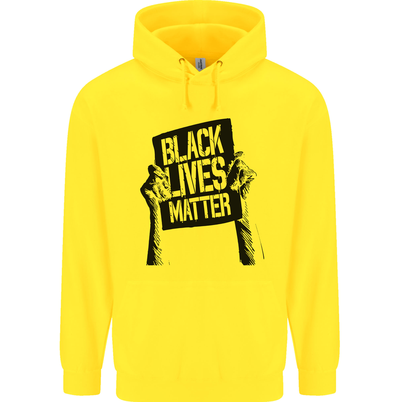 Black Lives Matter Sign Racial Equality Childrens Kids Hoodie Yellow