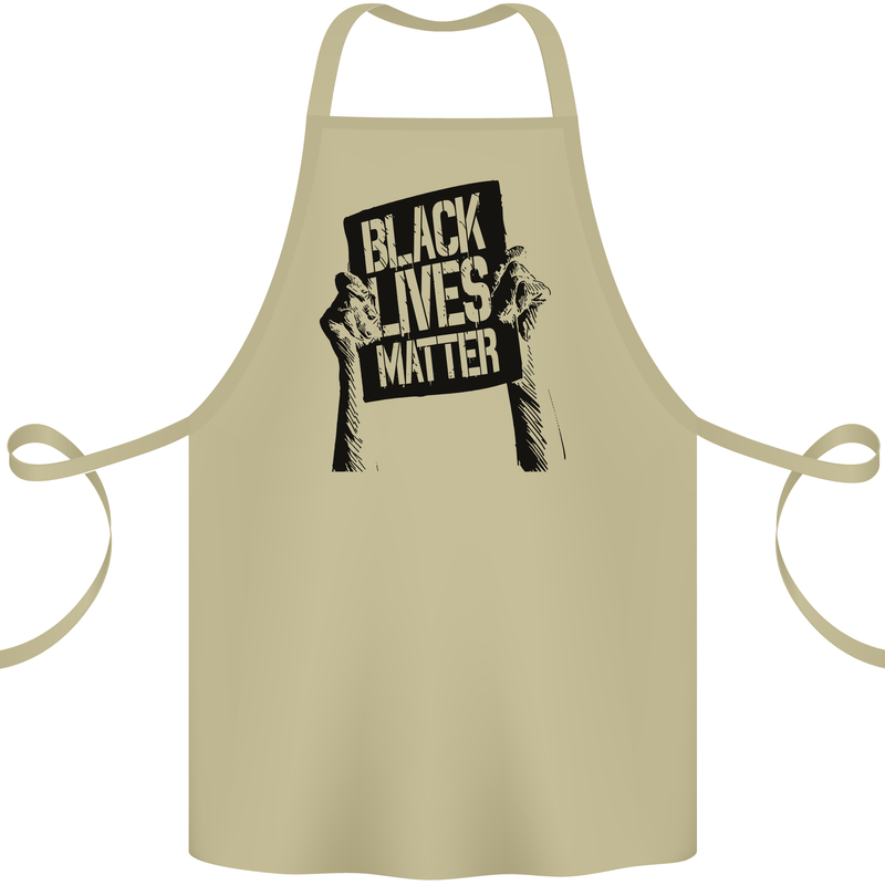 Black Lives Matter Sign Racial Equality Cotton Apron 100% Organic Khaki