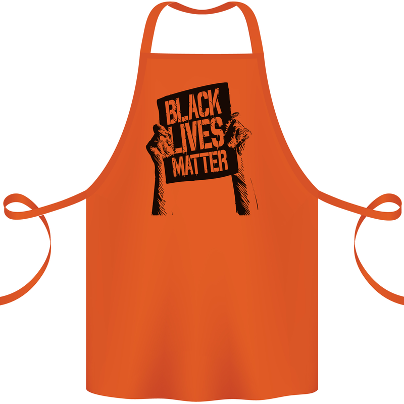 Black Lives Matter Sign Racial Equality Cotton Apron 100% Organic Orange