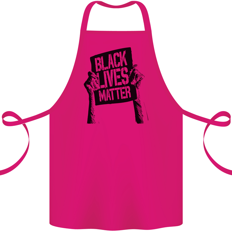 Black Lives Matter Sign Racial Equality Cotton Apron 100% Organic Pink