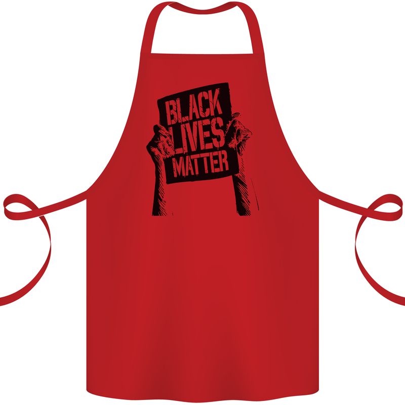 Black Lives Matter Sign Racial Equality Cotton Apron 100% Organic Red