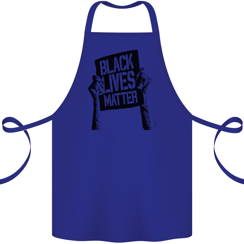 Black Lives Matter Sign Racial Equality Cotton Apron 100% Organic Royal Blue