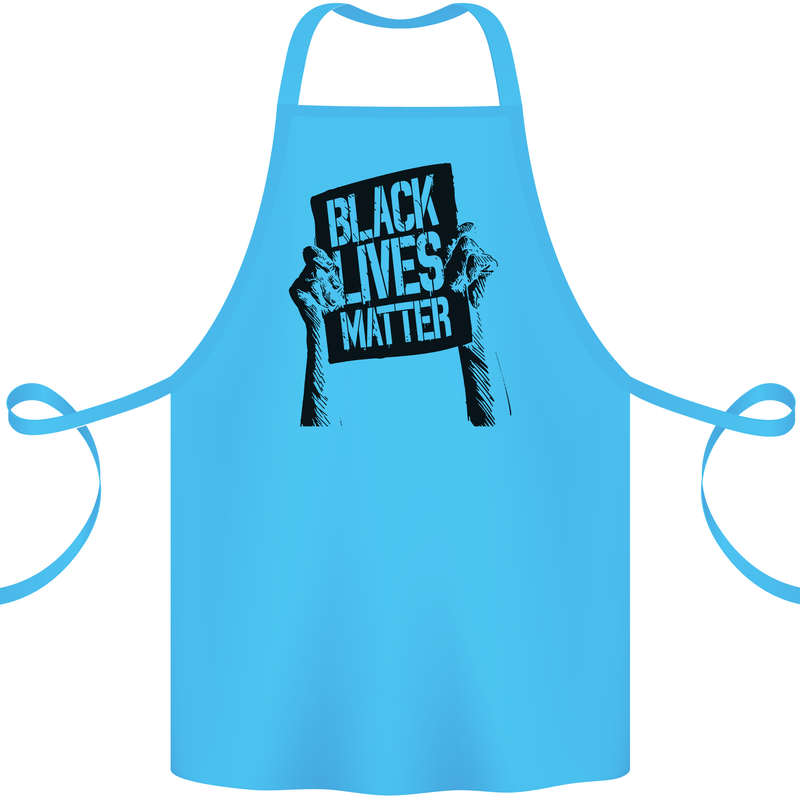 Black Lives Matter Sign Racial Equality Cotton Apron 100% Organic Turquoise