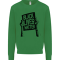 Black Lives Matter Sign Racial Equality Kids Sweatshirt Jumper Irish Green