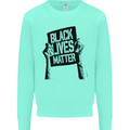 Black Lives Matter Sign Racial Equality Kids Sweatshirt Jumper Peppermint