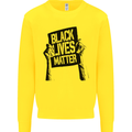 Black Lives Matter Sign Racial Equality Kids Sweatshirt Jumper Yellow