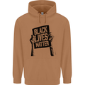 Black Lives Matter Sign Racial Equality Mens 80% Cotton Hoodie Caramel Latte