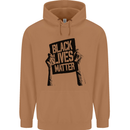 Black Lives Matter Sign Racial Equality Mens 80% Cotton Hoodie Caramel Latte