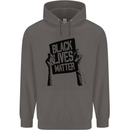 Black Lives Matter Sign Racial Equality Mens 80% Cotton Hoodie Charcoal