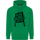 Black Lives Matter Sign Racial Equality Mens 80% Cotton Hoodie Irish Green