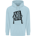Black Lives Matter Sign Racial Equality Mens 80% Cotton Hoodie Light Blue