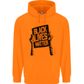 Black Lives Matter Sign Racial Equality Mens 80% Cotton Hoodie Orange