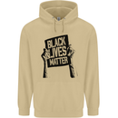 Black Lives Matter Sign Racial Equality Mens 80% Cotton Hoodie Sand