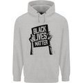 Black Lives Matter Sign Racial Equality Mens 80% Cotton Hoodie Sports Grey